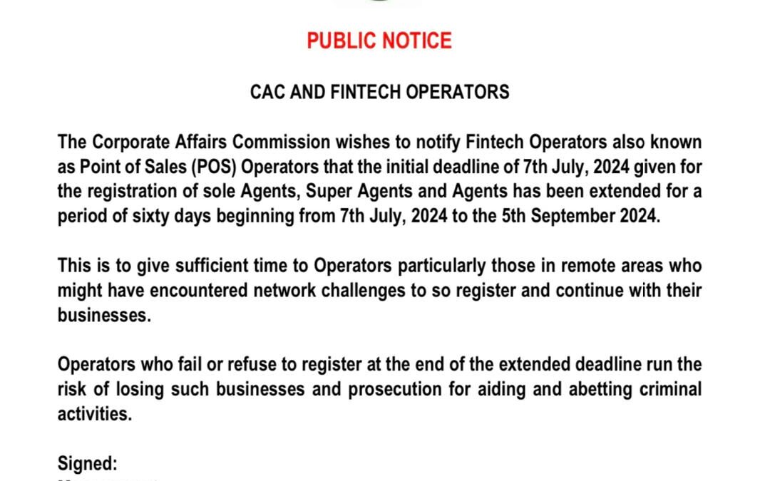 CAC registration: PoS operators sue government as deadline ends yesterday​