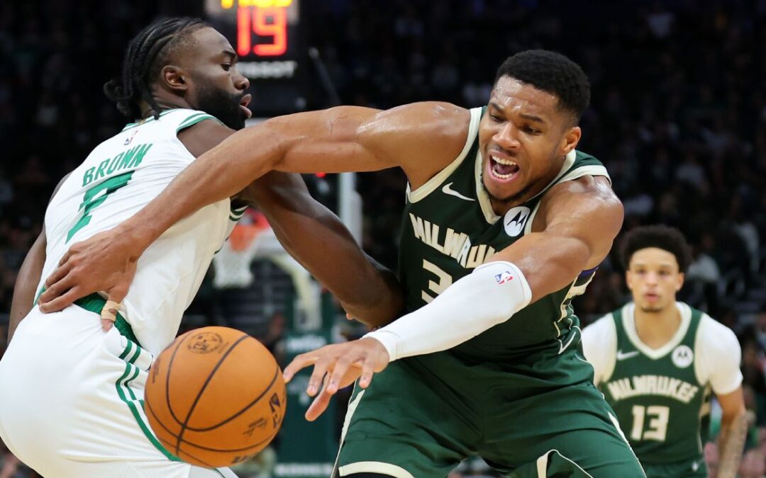 C’s Brown calls Giannis ‘child’ after fake gesture​