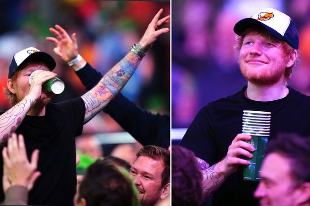 Darts fans troll Ed Sheeran with brutal Ipswich chant as singer enjoys Ally Pally​